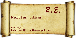 Reitter Edina névjegykártya